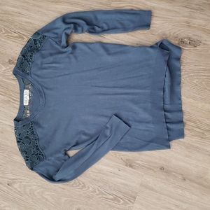 Pink Rose Lace Detail Sweater